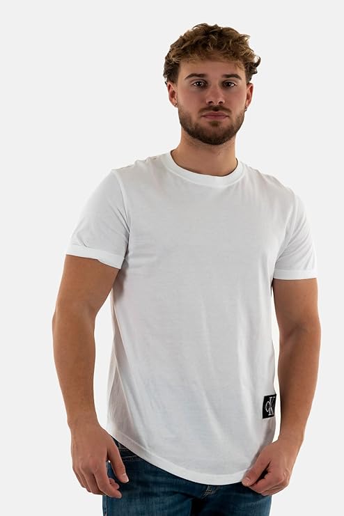 T-Shirt Calvin Klein Jeans Badge Bianca - Uomo