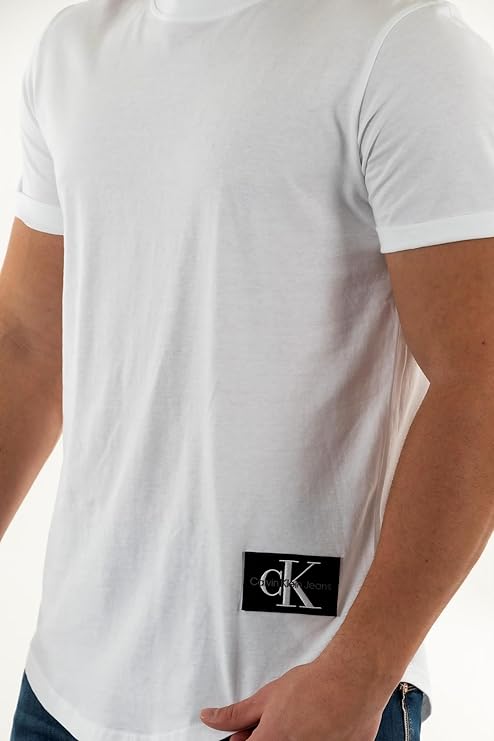 T-Shirt Calvin Klein Jeans Badge Bianca - Uomo