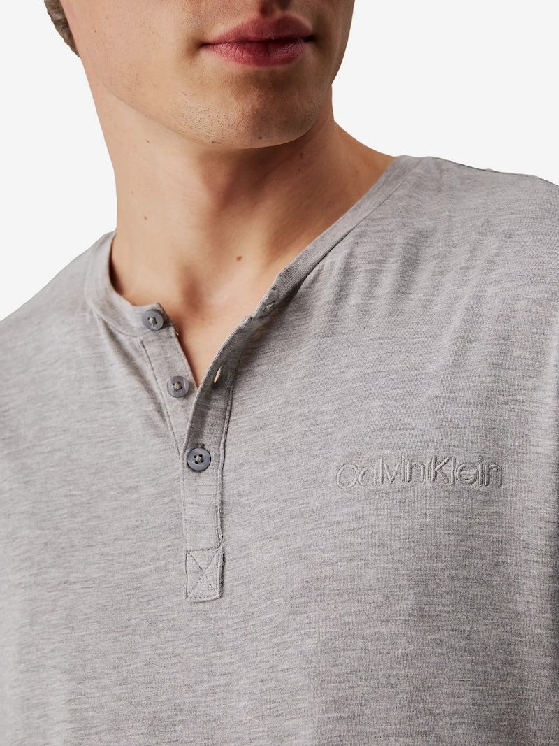 T-Shirt Calvin Klein Henley Grigia - Uomo