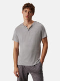 T-Shirt Calvin Klein Henley Grigia - Uomo