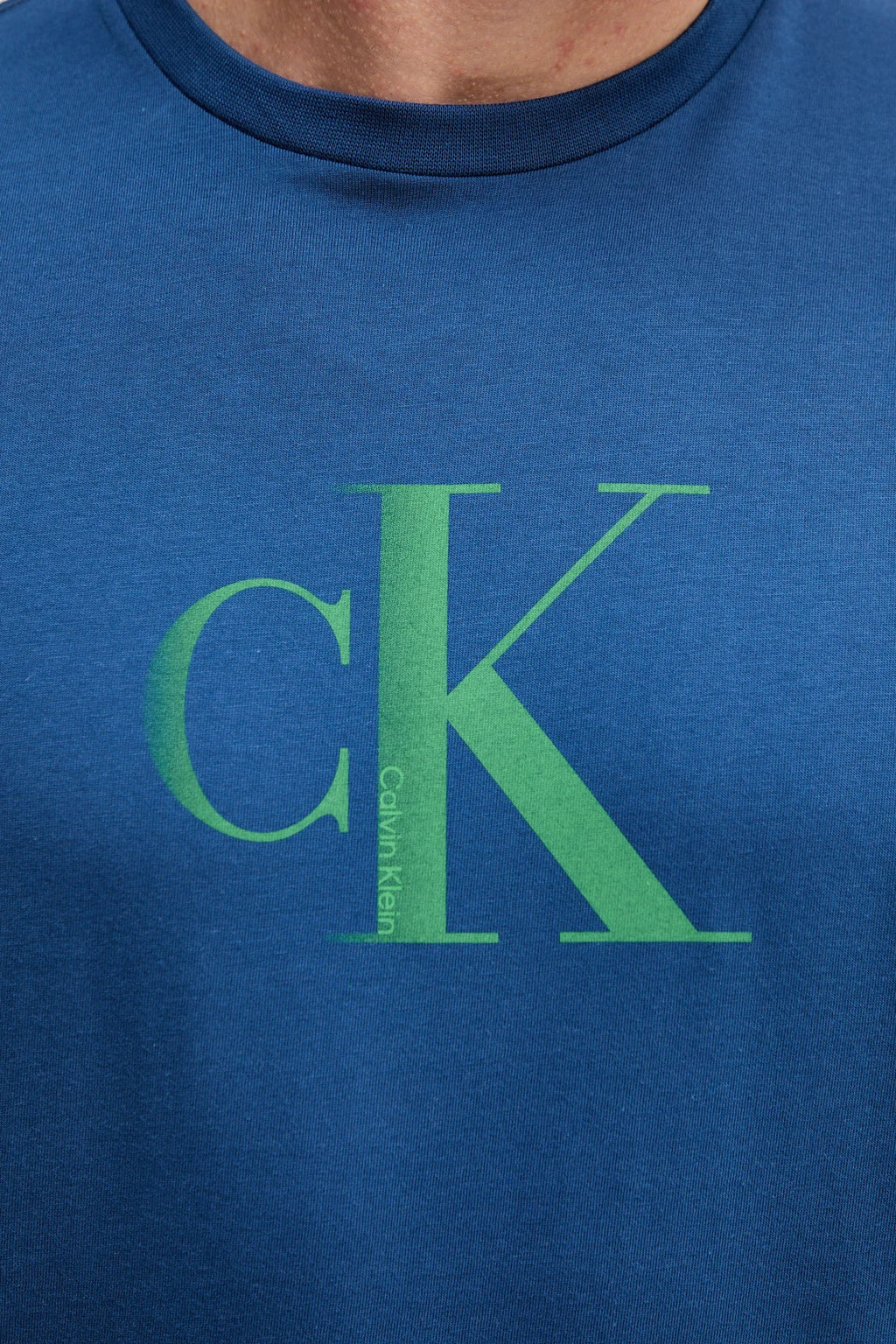 T-Shirt Calvin Klein CK Logo Blu - Uomo