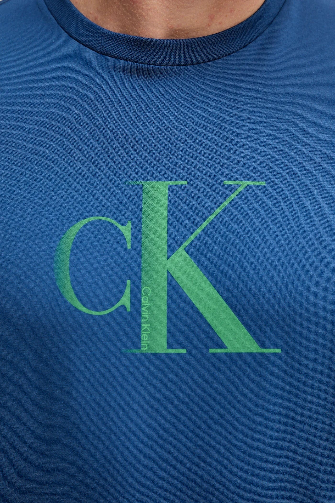 T-Shirt Calvin Klein CK Logo Blu - Uomo