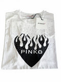 T-Shirt Pinko Up Flame con Strass