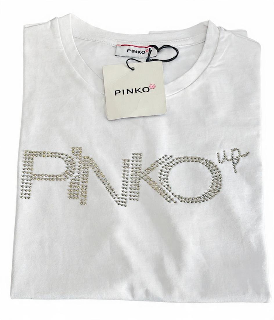 T-Shirt Pinko Up Logo Strass